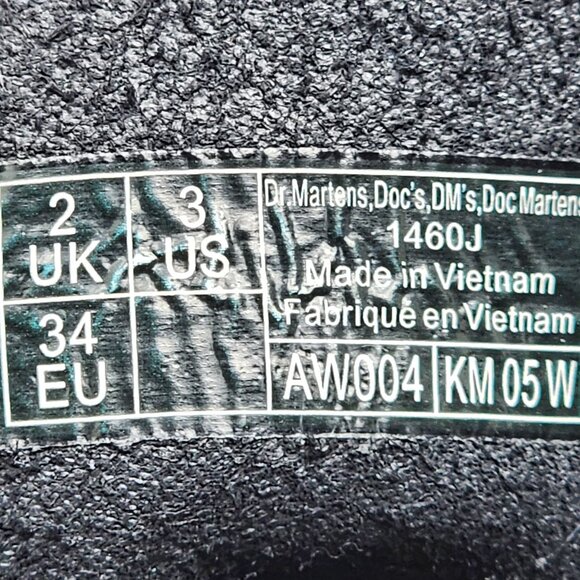 Dr. Martens Youth Size 3 1460J Black Leather Boots Combat Lace Up Side Zip - Picture 5 of 14